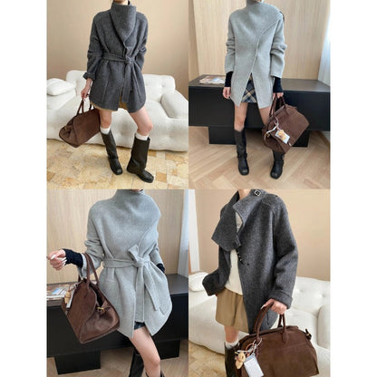 Damen Strickmantel Asymmetrisch Norvielle