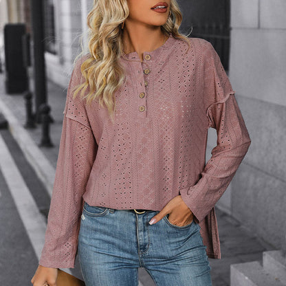 Damen Oberteil mit Stickdetails und Knopfverschluss Norvielle - Norvielle