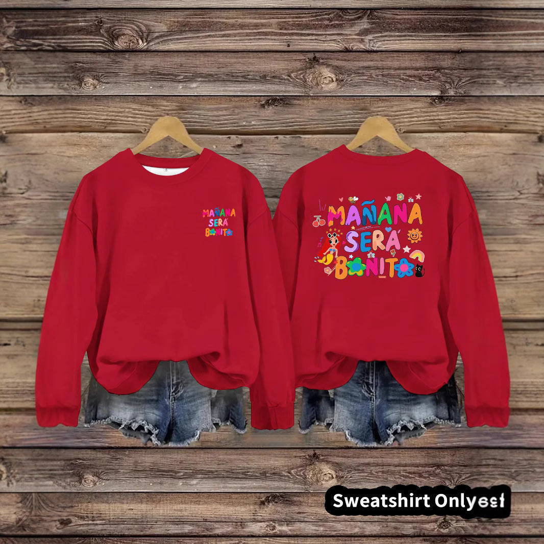 Damen Sweatshirt Verspielter Aufdruck Lässiger Schnitt Norvielle