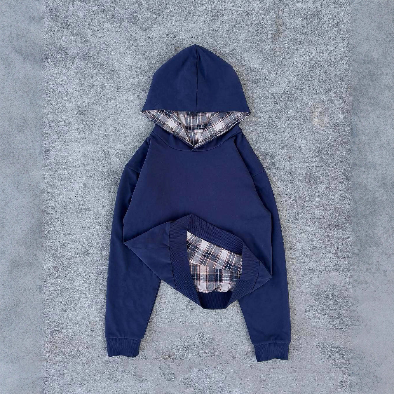 Damen Kapuzenpullover Karomuster Bequem