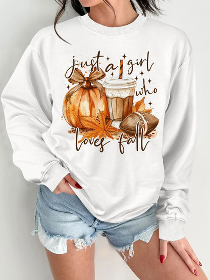 Damen Sweatshirt Herbstlich Motiv Druck Norvielle