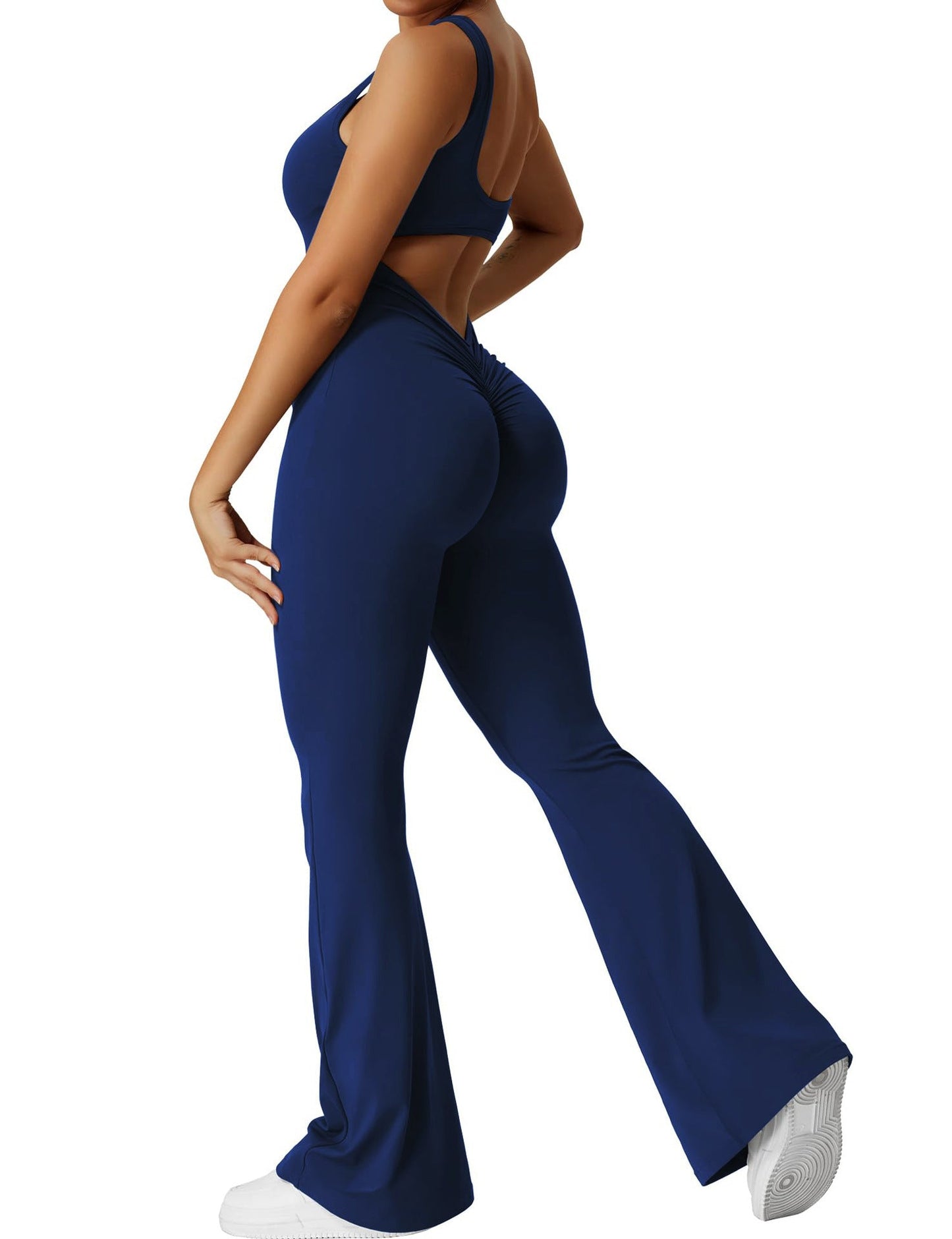 Rückenfreier Damen Flare-Jumpsuit