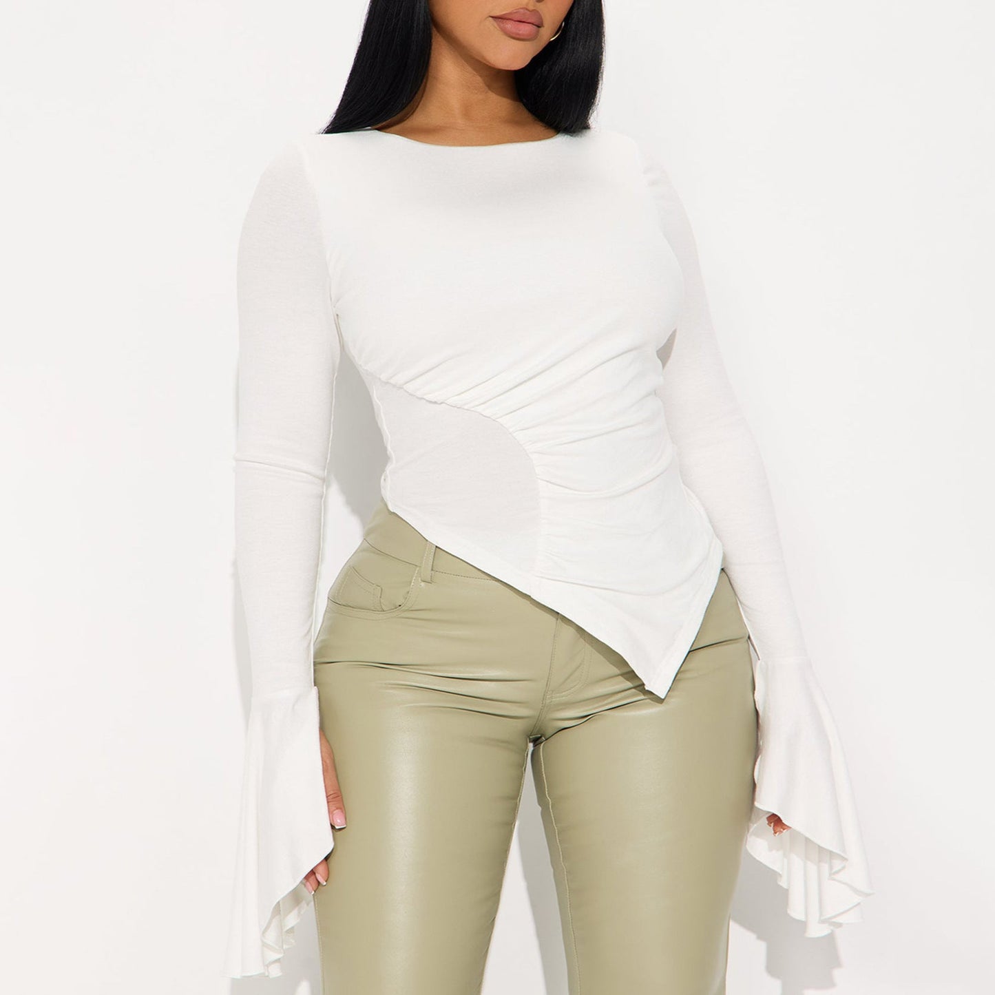 Damen Asymmetrisches Shirt mit Volants Norvielle - Norvielle