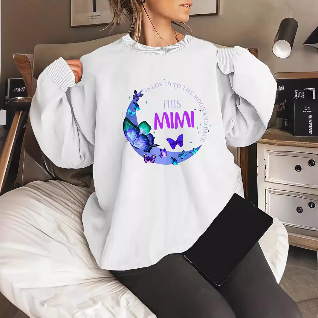 Damen Sweatshirt Grafikdesign Baumwolle
