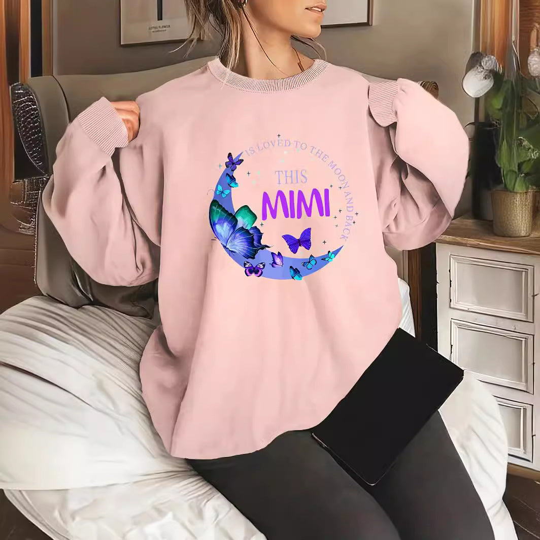 Damen Sweatshirt Grafikdesign Baumwolle Schwarz - Norvielle