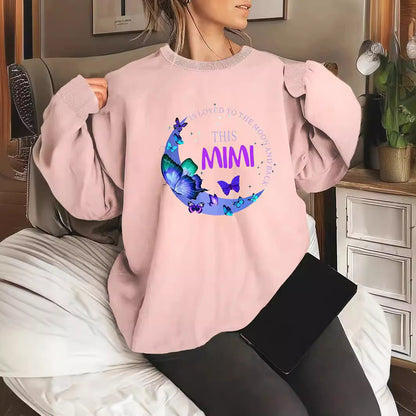 Damen Sweatshirt Grafikdesign Baumwolle Schwarz - Norvielle