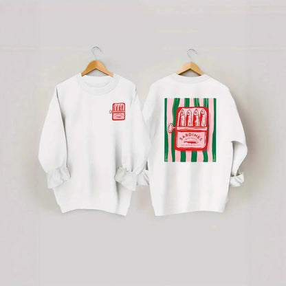 Damen Sweatshirt Sardinen-Grafik Lässig Norvielle - Norvielle