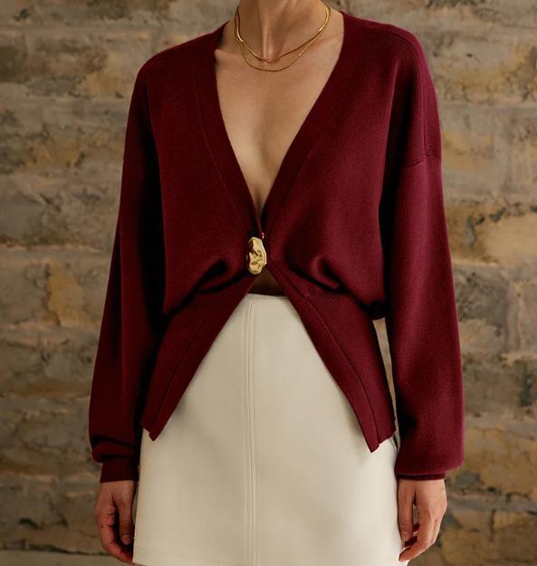 Damen Strickjacke Eleganter Verschluss Norvielle
