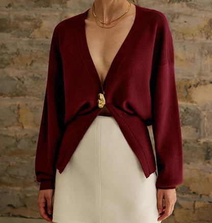 Damen Strickjacke Eleganter Verschluss Norvielle