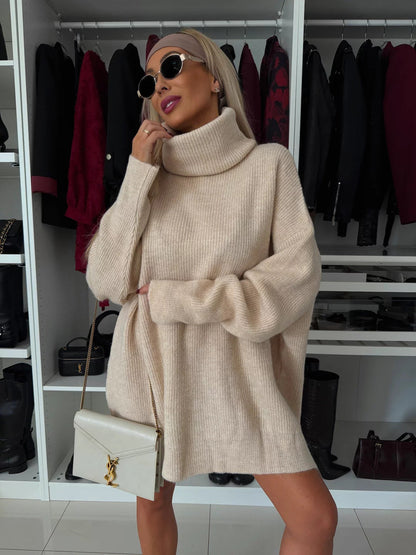 Damen Großer Rollkragenpullover Weiches Strick Norvielle