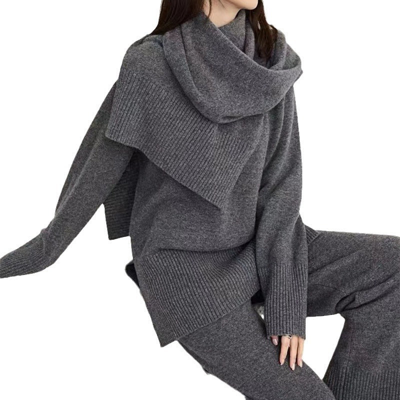 Damen Strickpullover Set mit weiter Hose Norvielle