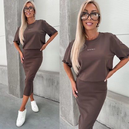 Damen Skirt T-Shirt Set Bequem Norvielle