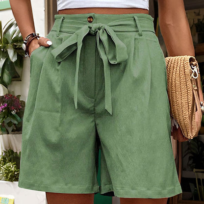 Damen Chino Shorts mit Dekorationsgürtel Norvielle