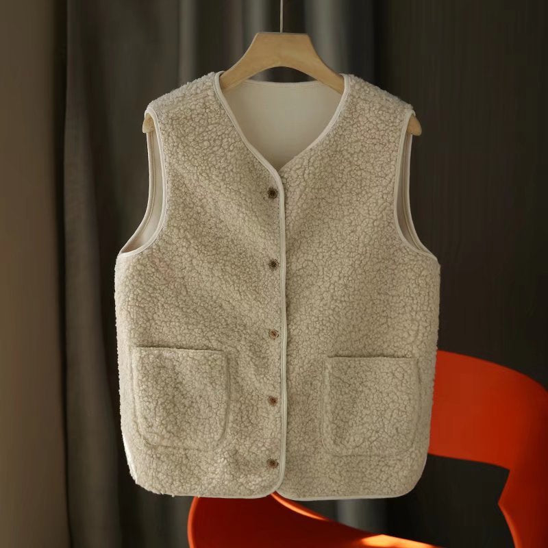 Damen Fleece-Weste Kuschelig Mit Taschen Norvielle