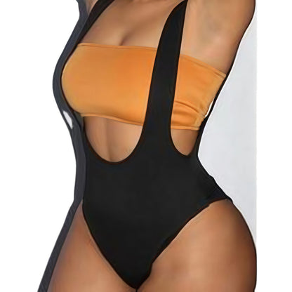 Damen Badeanzug Cut-Out-Design Verstellbare Träger Norvielle