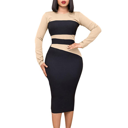 Damen Kleid Geometrisches Design Figurbetont