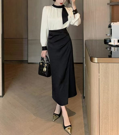 Damen Wickelkleid Rüschen Knotendetail Elegant