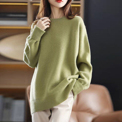 Damen Kuschelpullover Weiches Material Lässiger Schnitt Beige