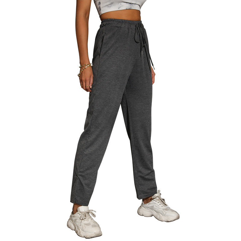 Damen Jogginghose Verstellbarer Bund Gerader Schnitt