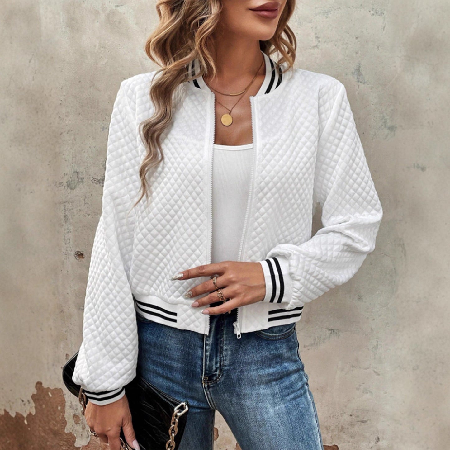 Damen Steppjacke Sportlich Kontrastärmlinge Norvielle - Norvielle