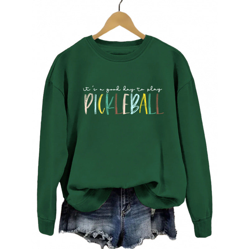Damen Sweatshirt Bunter Pickleball-Druck Norvielle