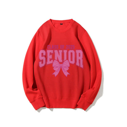 Damen Sweatshirt Abschlussjahr Schleifendesign Grau