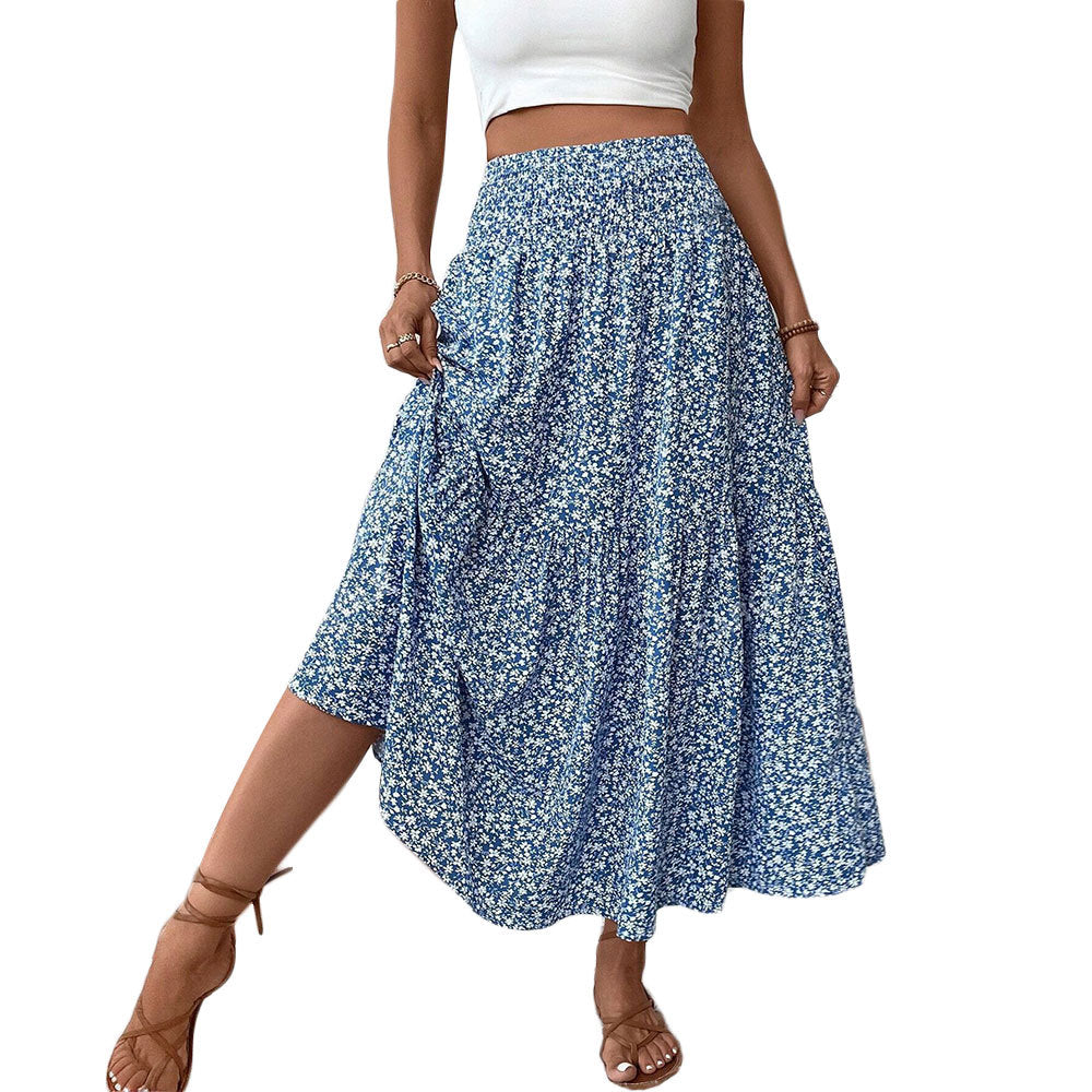 Damen Maxirock Floralmuster Elastischer Bund Norvielle