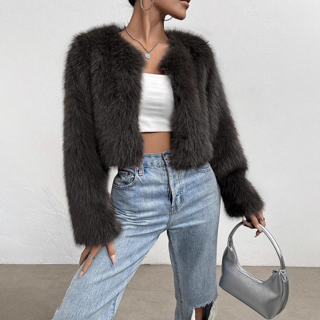 Damen Kurzjacke Flauschig Norvielle