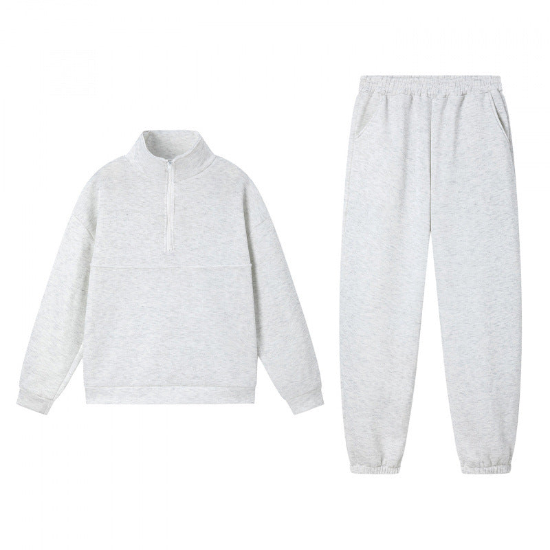 Damen Sweatshirt-Set Elastisch Hochkragen Grau Norvielle
