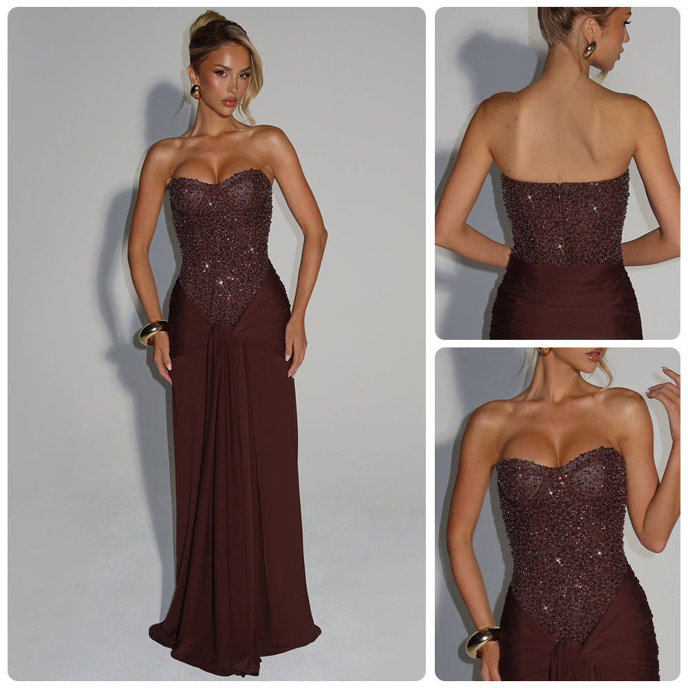 Damen Abendkleid Korsettdesign Fließender Rock Norvielle - Norvielle