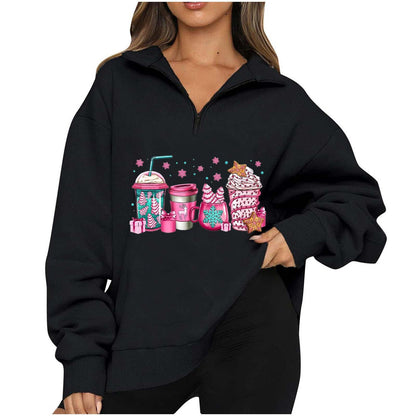 Damen Sweatshirt Halbkragen Norvielle