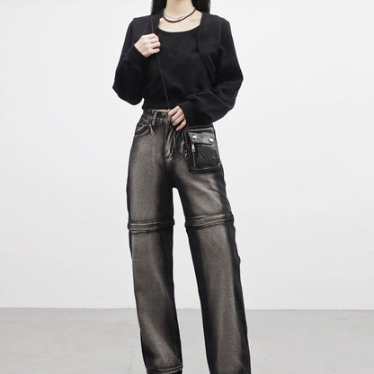 Damen Cropped Sweatjacke Weich Ärmel Norvielle