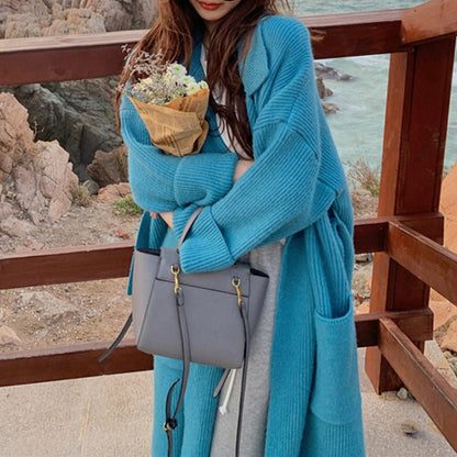 Damen Langstrickjacke Großzügige Taschen Lässiger Schnitt Norvielle