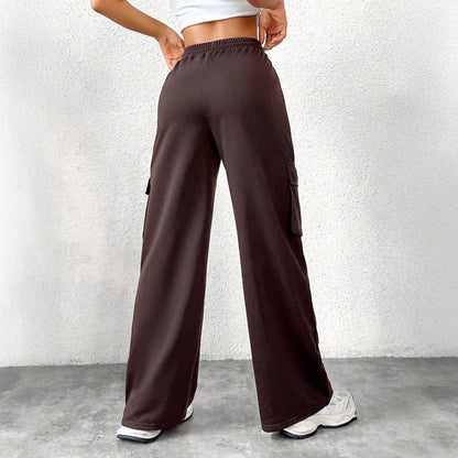 Damen Cargo-Hose Lässiger Freizeitschnitt Praktische Taschen Beige