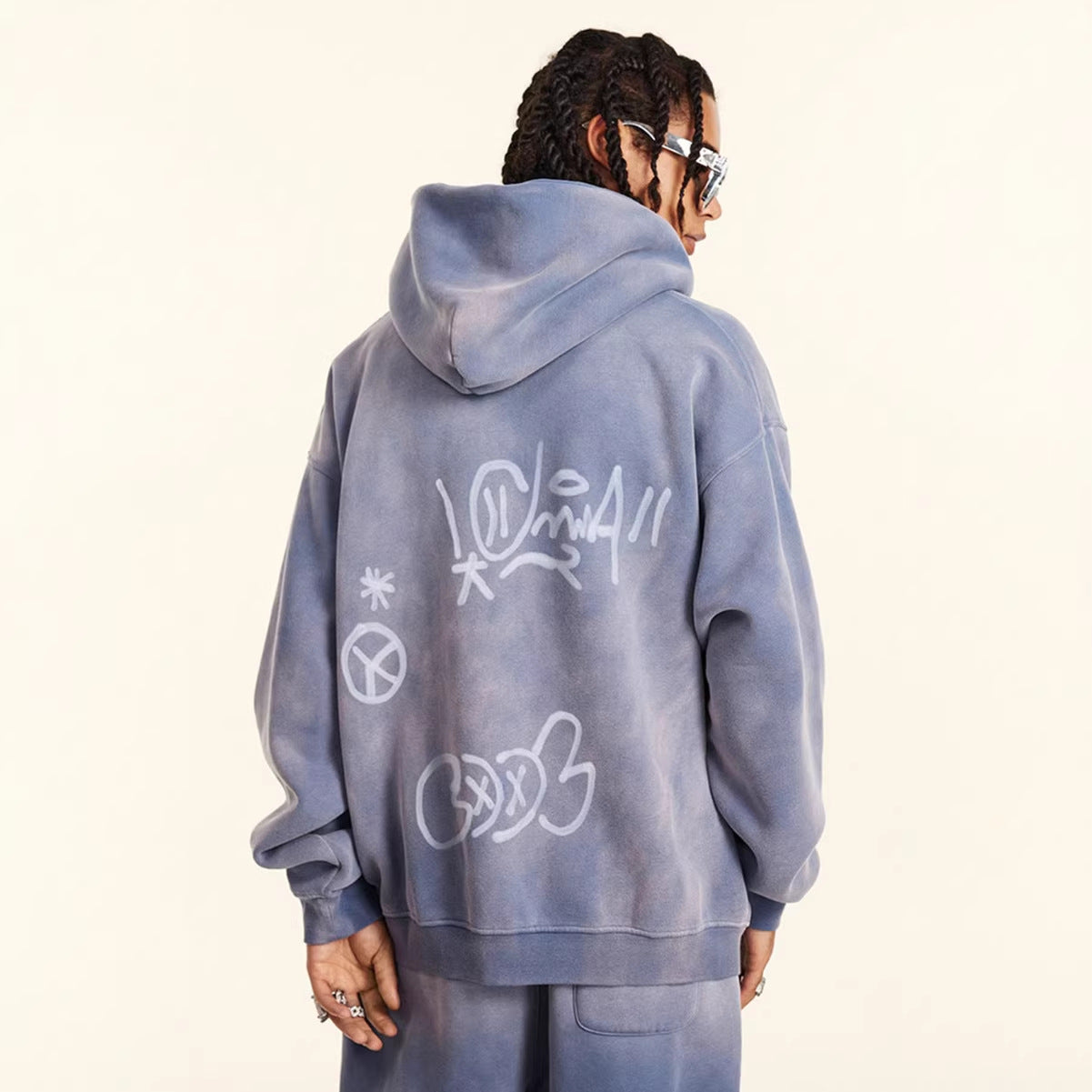 Damen Kapuzenjacke Graffiti-Print Norvielle