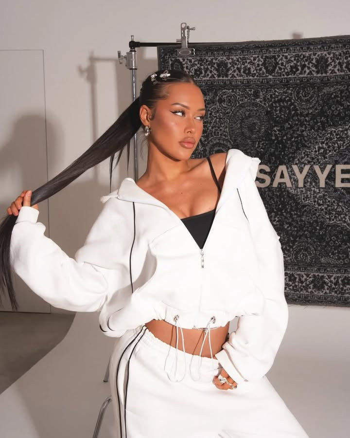 Damen Sportliches Oversized-Set Kapuzenjacke Hose Norvielle