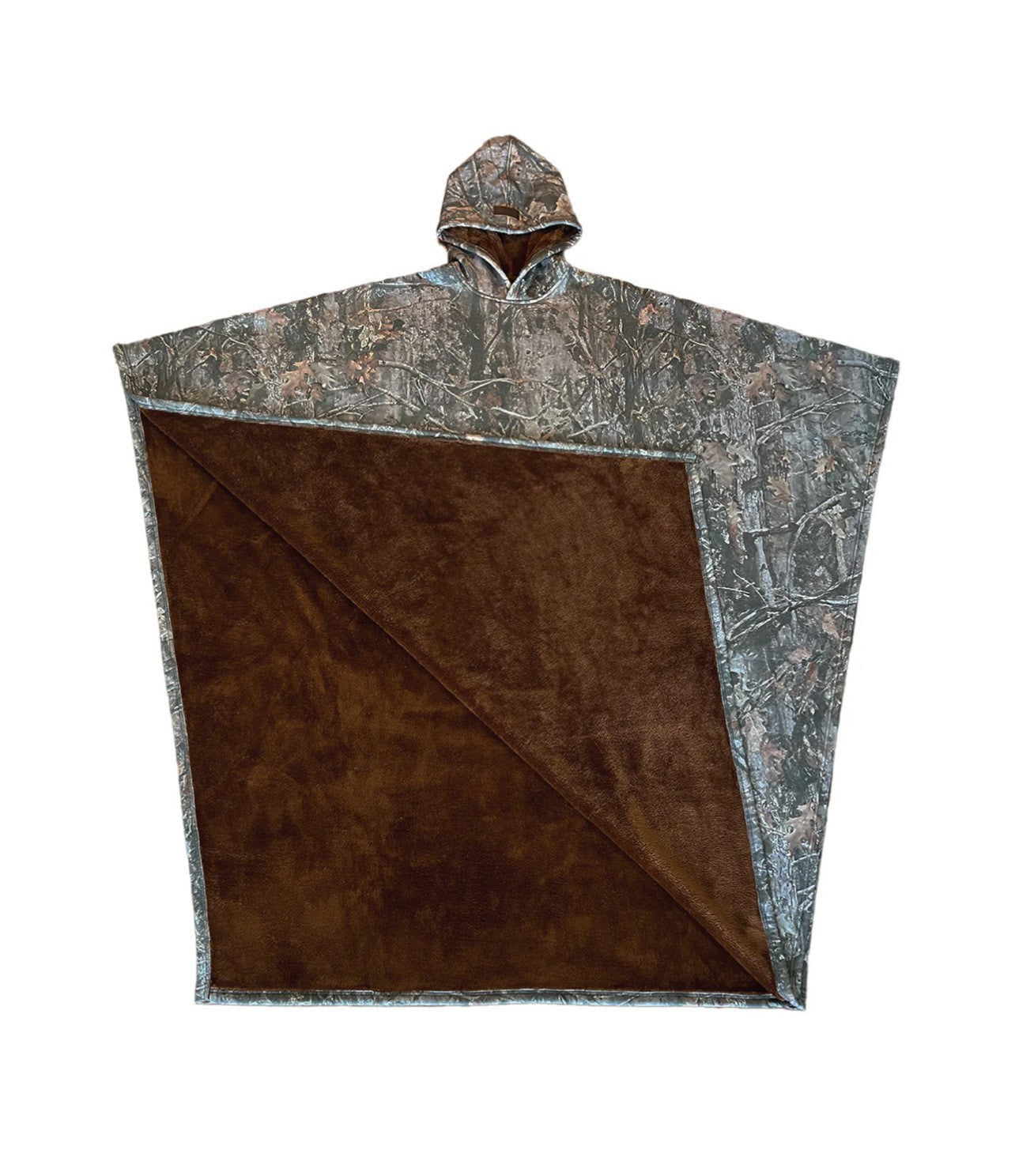 Damen Poncho-Decke mit Kapuze aus Wolle Norvielle