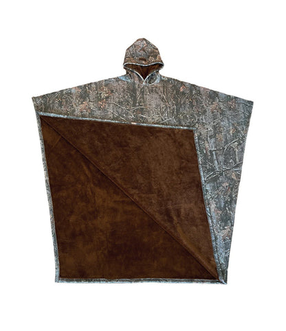 Damen Poncho-Decke mit Kapuze aus Wolle Norvielle