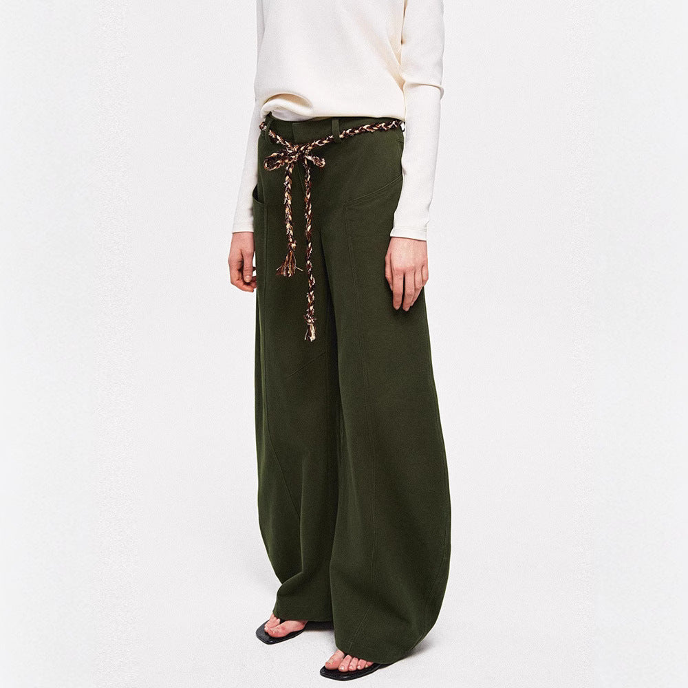 Damen Chino-Hose Weite Passform Elegantes Design Beige