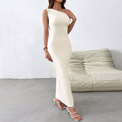 Damen Maxikleid Schulterfrei Mit Seitenschlitz Norvielle