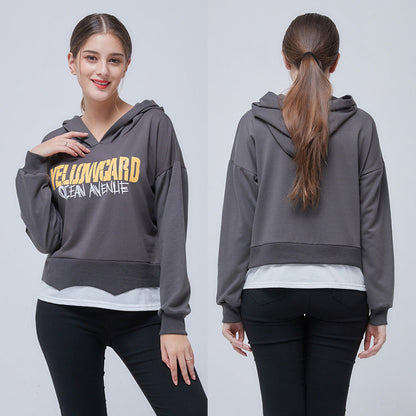 Damen Cropped Hoodie mit Grafiken Norvielle
