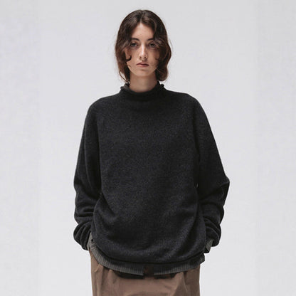Damen Strickpullover Hochgeschnitten Komfort Norvielle