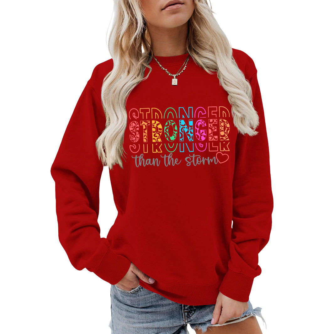 Damen Sweatshirt Lässiger Schnitt Motivierender Schriftzug Norvielle - Norvielle