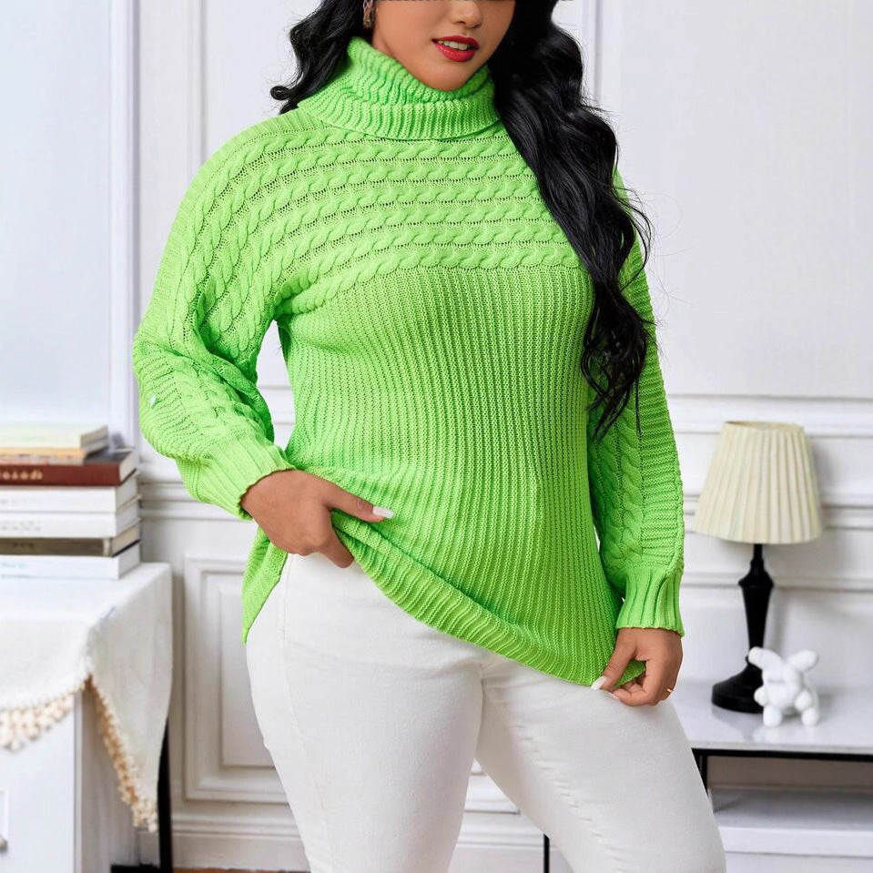 Damen Strickpullover Rollkragen Strukturiert Norvielle