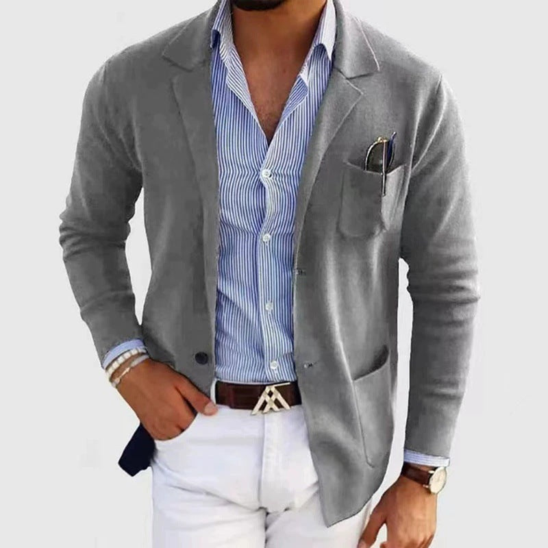 Herren Strickblazer Lässig Praktische Taschen Bequem Norvielle