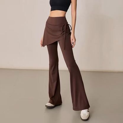 Damen Flare-Hosen Asymmetrischer Schnitt Hoch Tailliert Norvielle