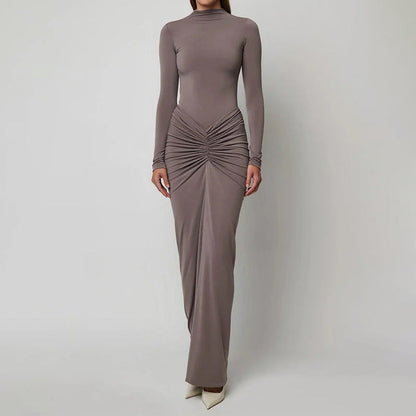Damen Maxikleid Enganliegend Tiefes Dekolleté Norvielle