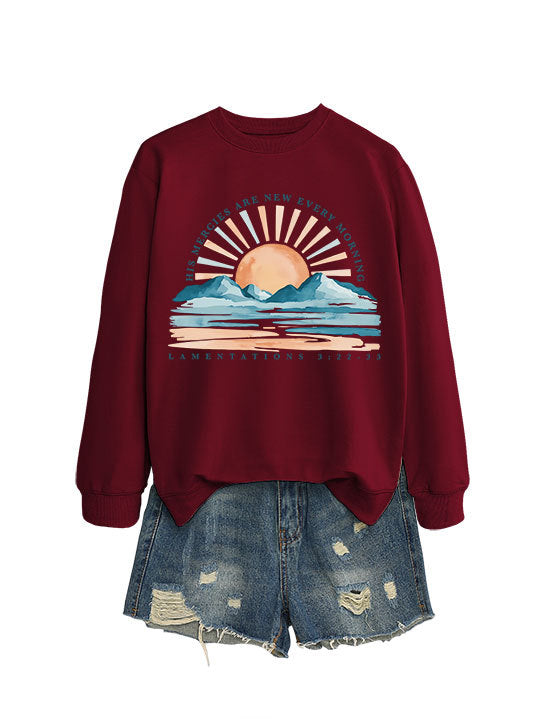 Damen Sweatshirt Sonnenaufgangsdesign Lässig Norvielle