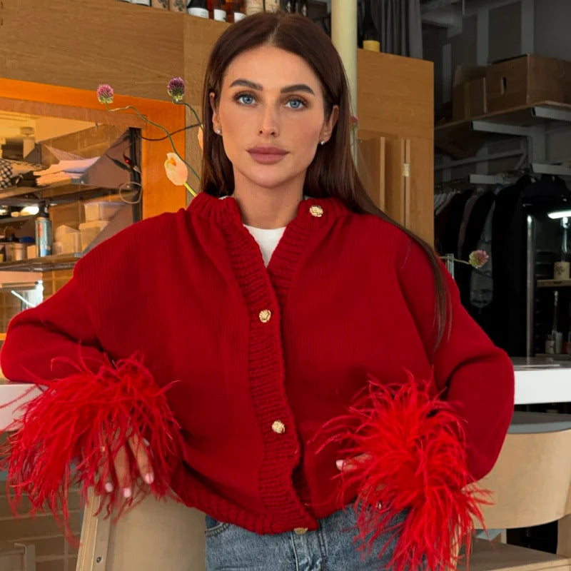 Damen Strickjacke mit ausgefallenen Ärmeln Norvielle