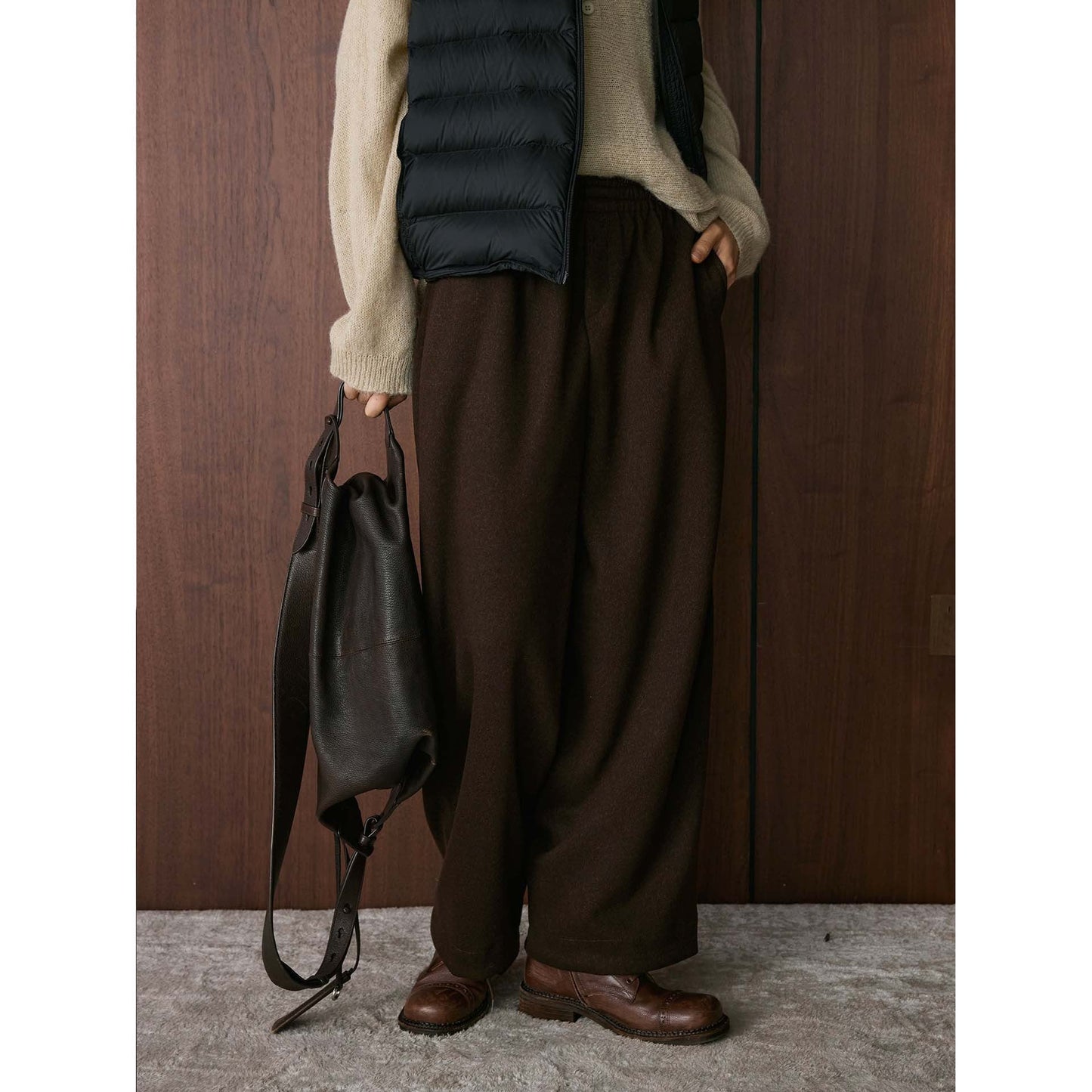Damen Chino-Hose Hochtailliert Lässiger Schnitt Beige